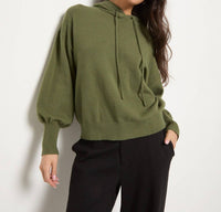 Seventy Eight and Sunny Grace Hooded Sweater in green - women's top - detail view