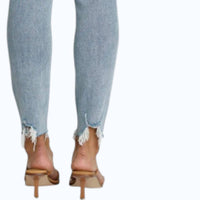 PISTOLA Audrey Mid Rise Skinny Jean in light wash - women's jeans - detail view