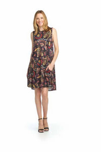 Papillon - Elizabeth Floral Pattern Sleeveless A-line Dress