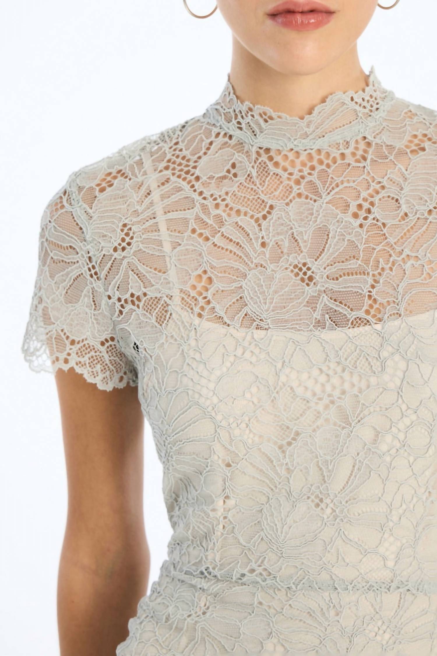 Rotate - Lace Long Midi Dress