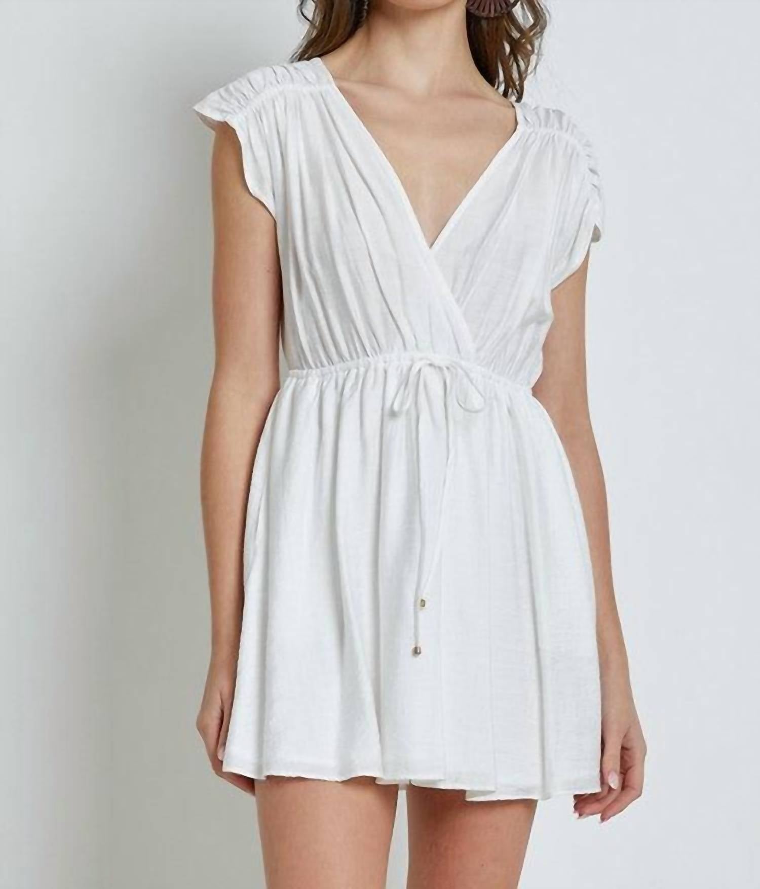 Mustard Seed - Metal Beaded Drawstring Wrap Dress