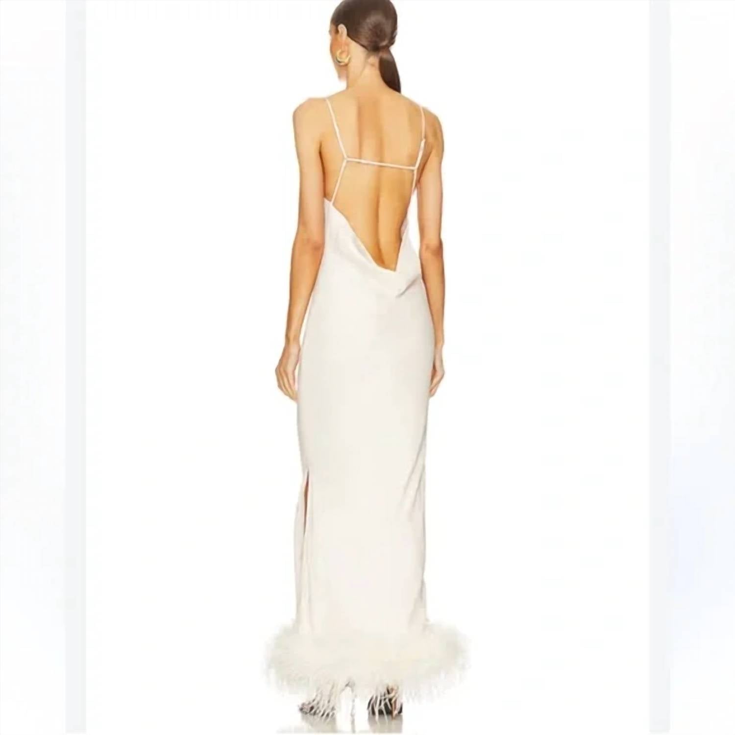 Bubish - Feather Trim Slip Dress