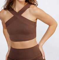 Cream Yoga - Women's Leah Cross Neck Bra Top