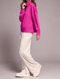 Tribal - Tierney Techno Lux Drop Shoulder Funnel Neck Knit Top