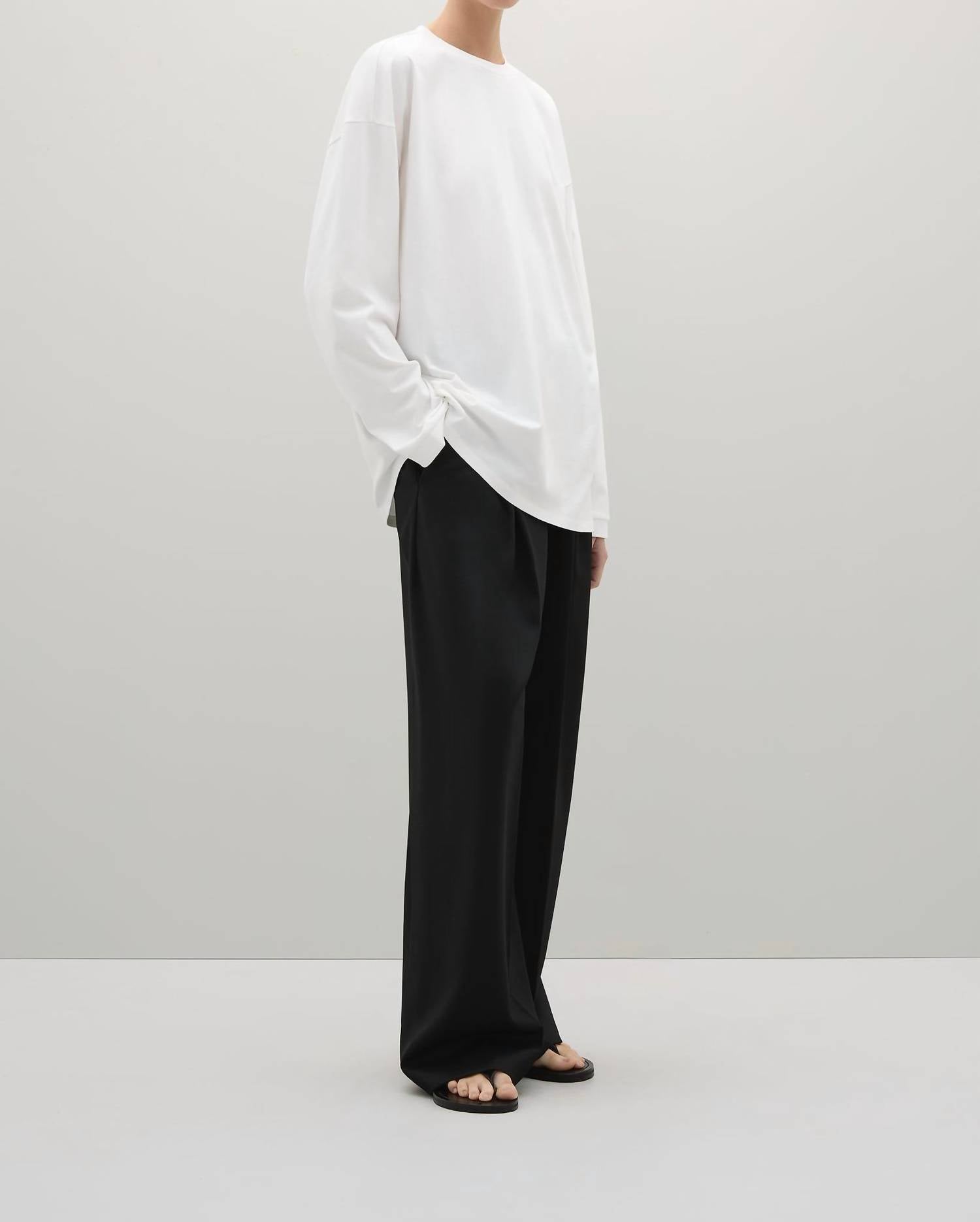 A.Emery Orchid Long Sleeve T-shirt in white - women's long sleeve top - alternate view