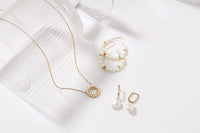 Eklexic - Women's Pearl Beaded Huggie Hoops