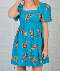 Queen Of Sparkles - Leapin' Leopards Babydoll Dress