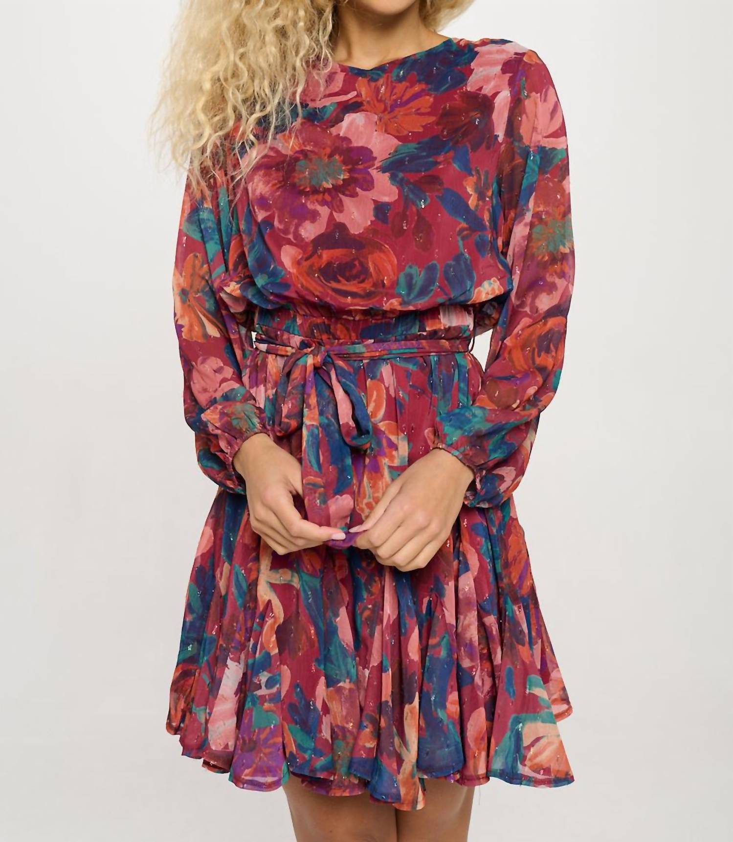 Meet Me In Santorini - Chiffon Long Sleeve Dress