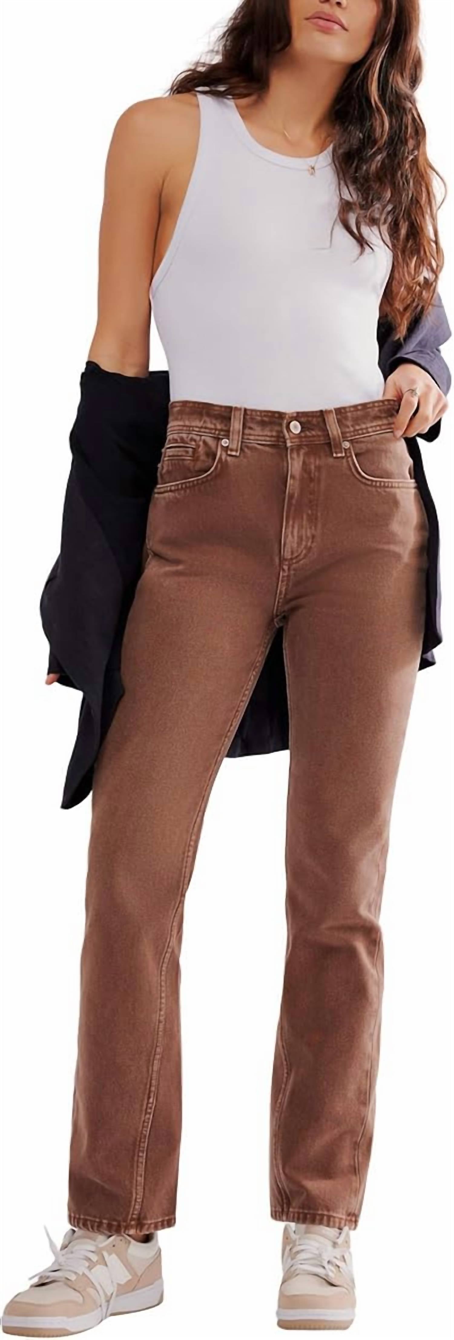 Free People - Xena High Rise Slim Straight Jeans