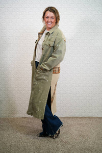 Oli & Hali - Misty Morning Fog Mineral Washed Long Jacket