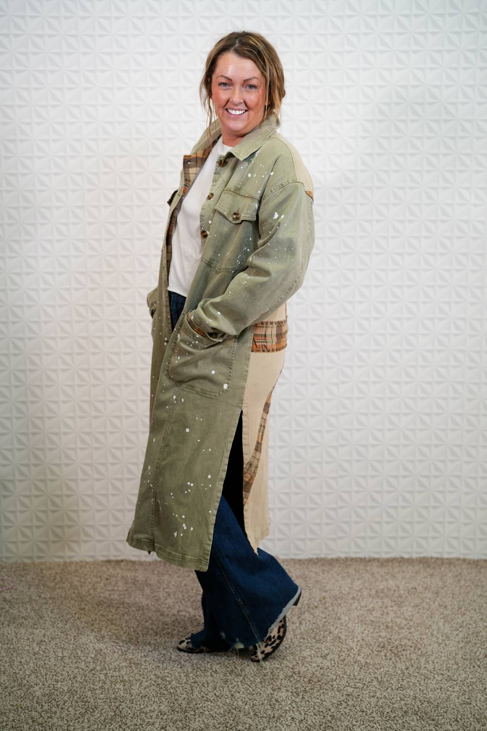 Oli & Hali - Misty Morning Fog Mineral Washed Long Jacket