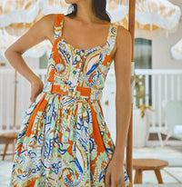 Hunter Bell - Cleo Painted Flower Pattern Maxi Dress