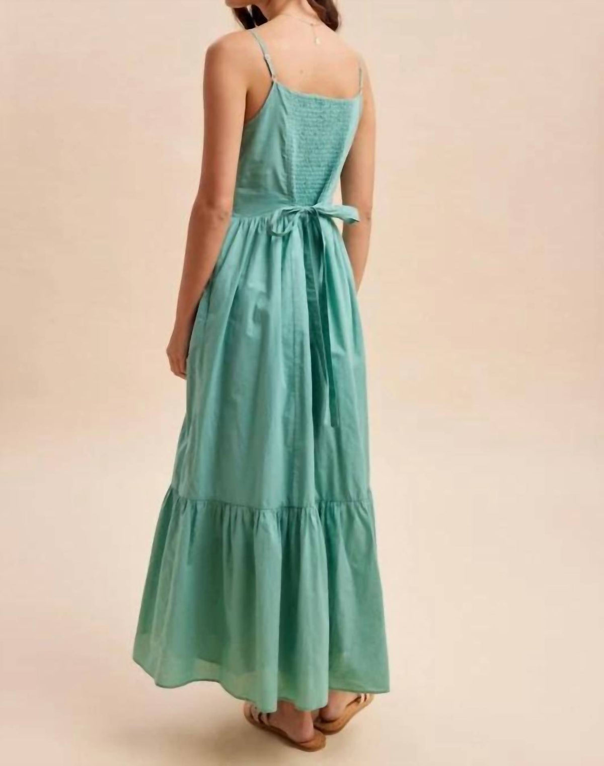 In-Loom - Gathered Cotton Button Down Maxi Dress