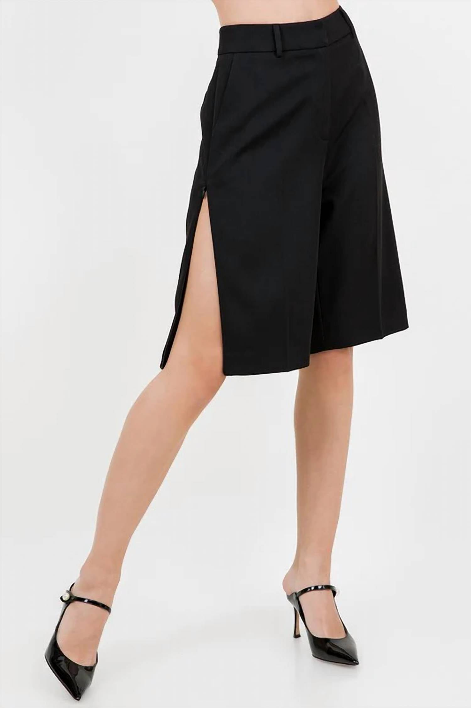Whiteroom+Cactus - Tessa Side-slit Knee-length Tailored Shorts
