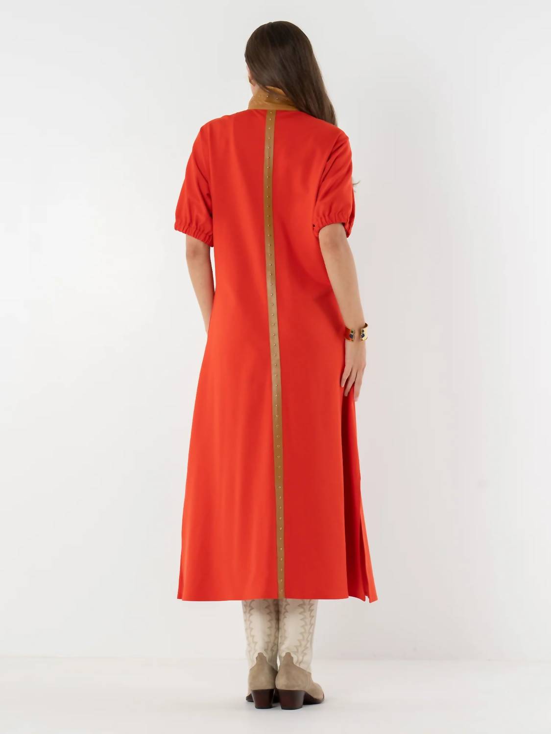 Emily McCarthy Poppy Maxi Valiant Dress in red - women's dress - detail view