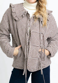 Karlie - Gingham Check Collar Novelty Jacket