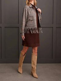 Tribal - Crop Shacket With Fringe