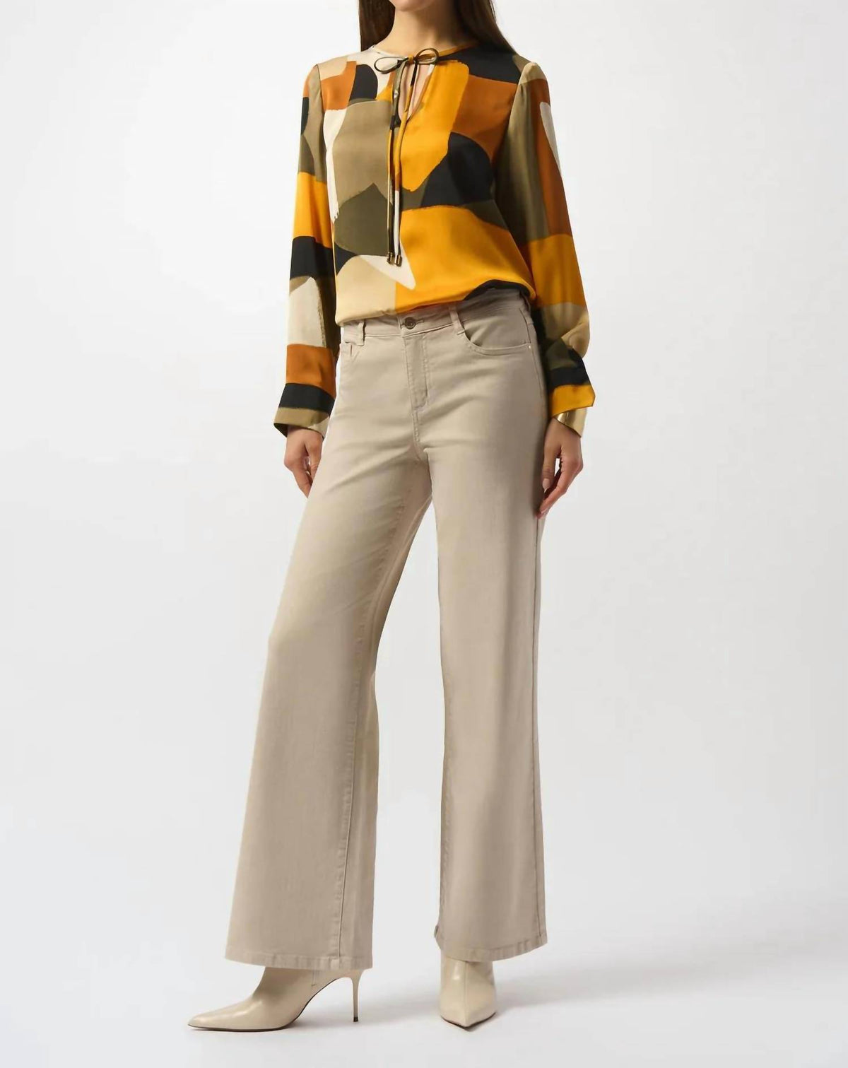 Joseph Ribkoff - Abstract Print Long Sleeves Tunic Top