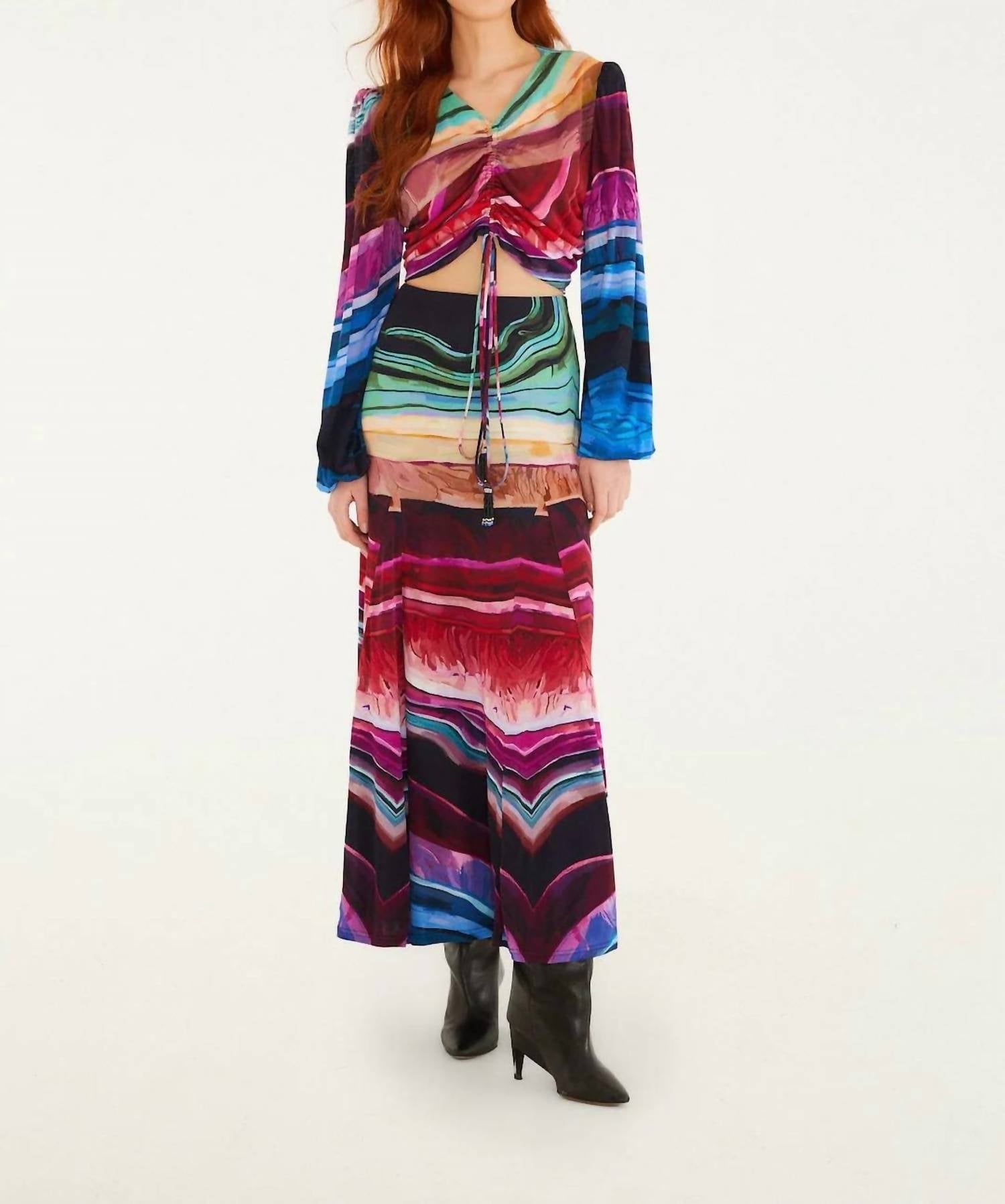FARM RIO Precious Gems Long Sleeve Top in multicolor - women's long sleeve top - view 4