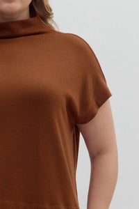 Entro - Tammy Knit Mock Neck Pullover Top - Plus