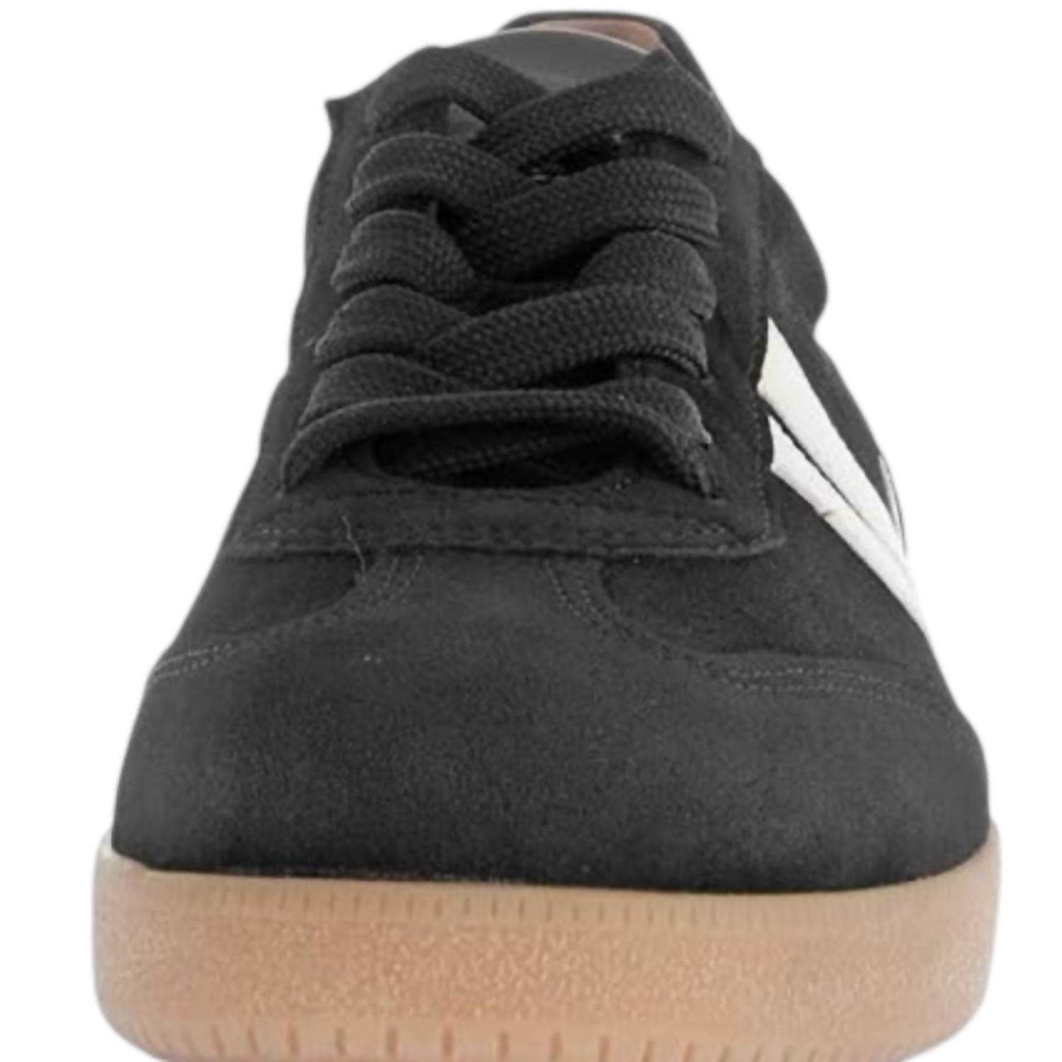 GABOR Women's Velour Round Toe Sneakers in black - women's sneaker - detail view