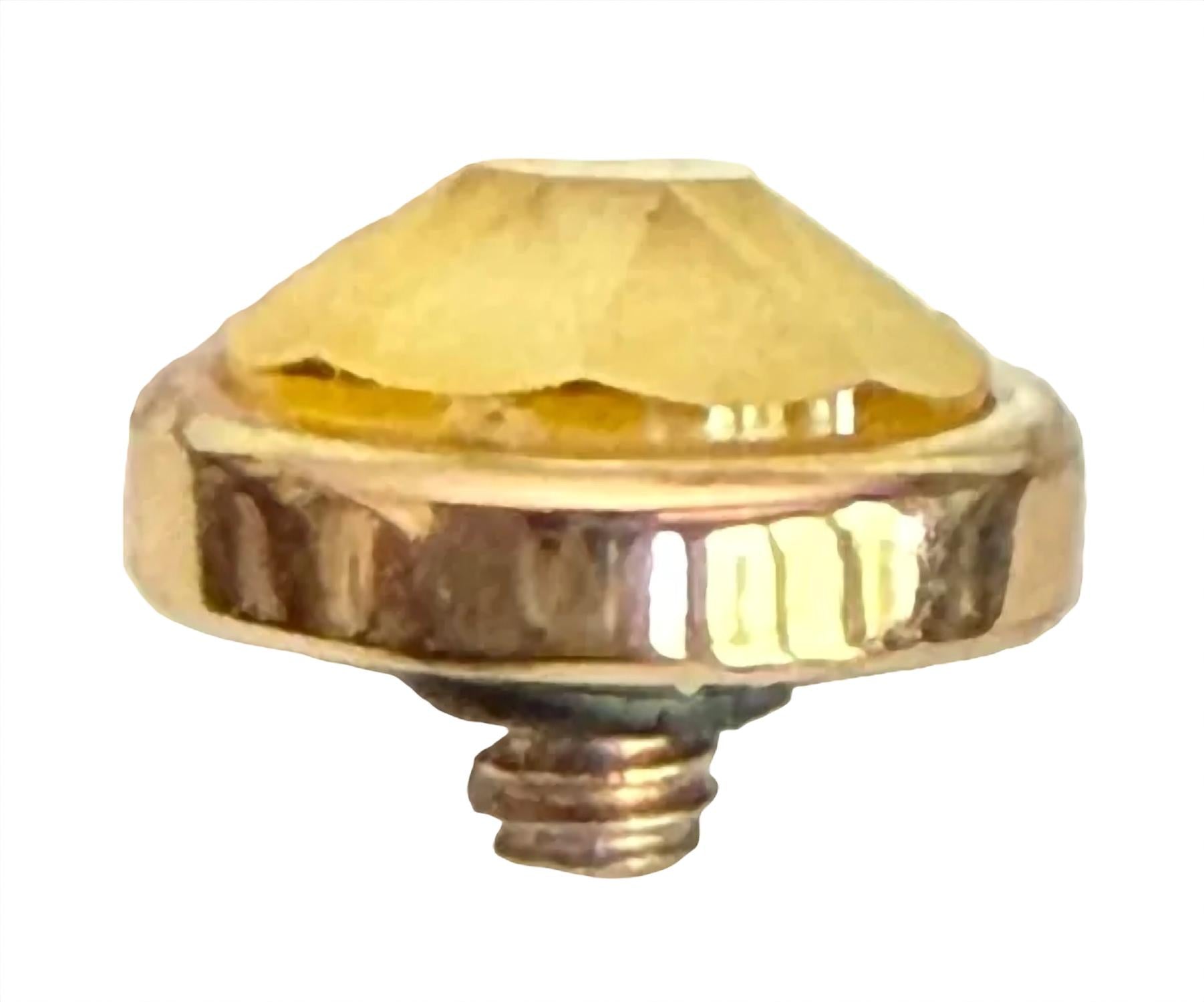 Qudo Women's Canino 9 Mm Jewelry Topper in yellow rose gold - women's jewelry