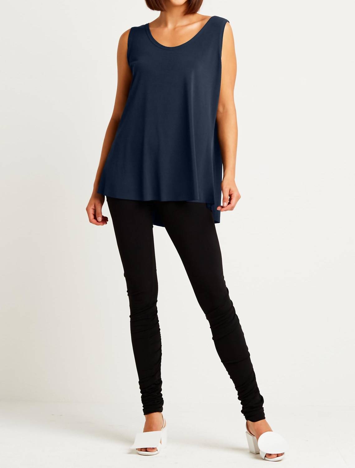 Planet By Lauren G. - Matte Jersey Shirtail Tank