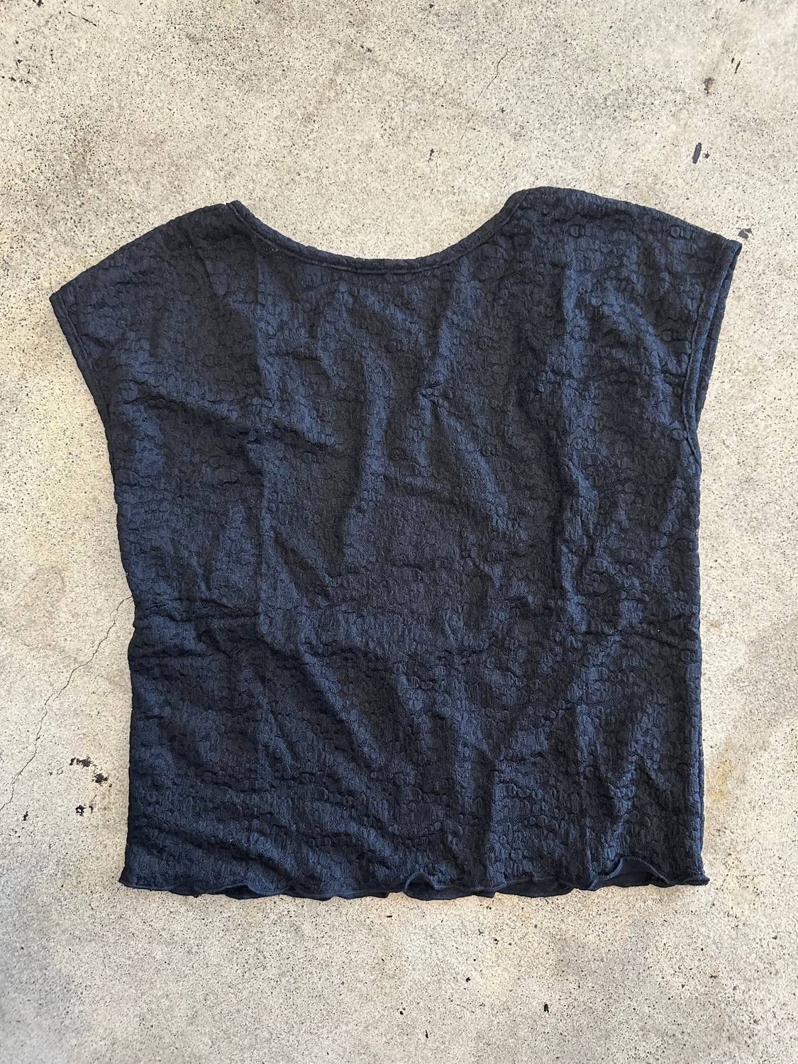 Find Me Now - Crepe Mesh Backless Tee Top