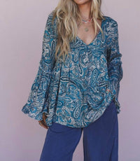 Three Bird Nest - Brea Paisley Print Top