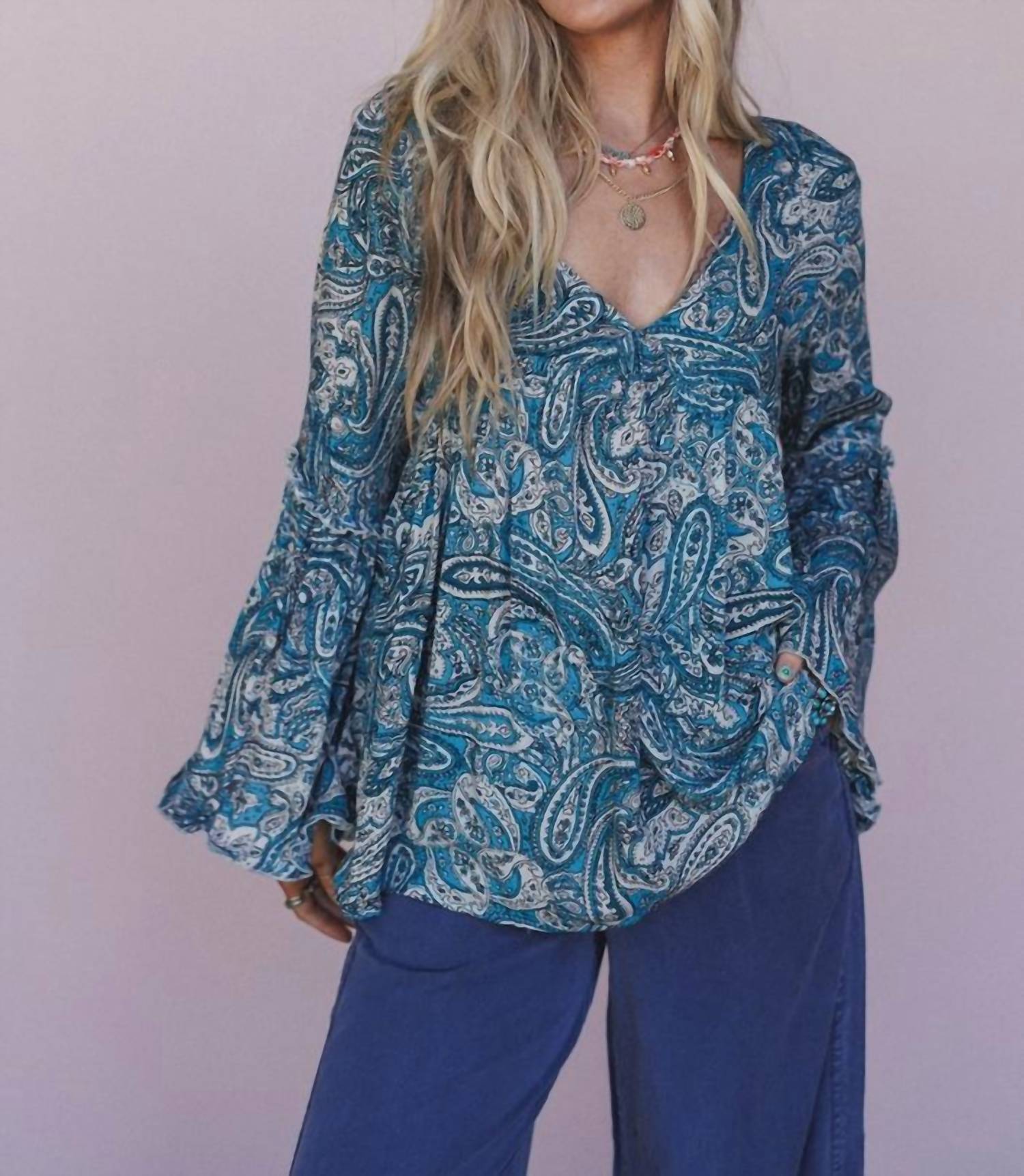 Three Bird Nest - Brea Paisley Print Top