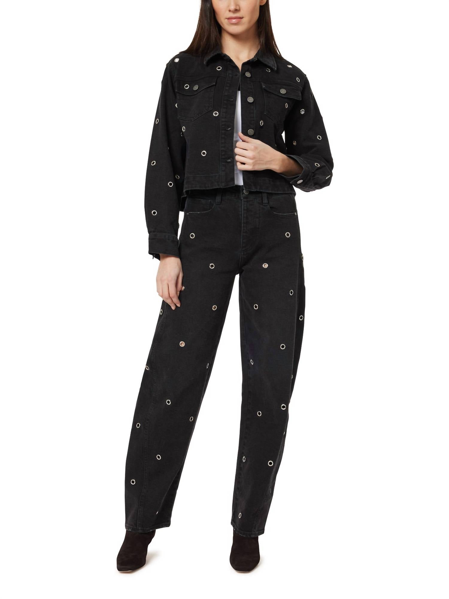 Habitual - Embellished Cropped Swingy Oversized Jacket
