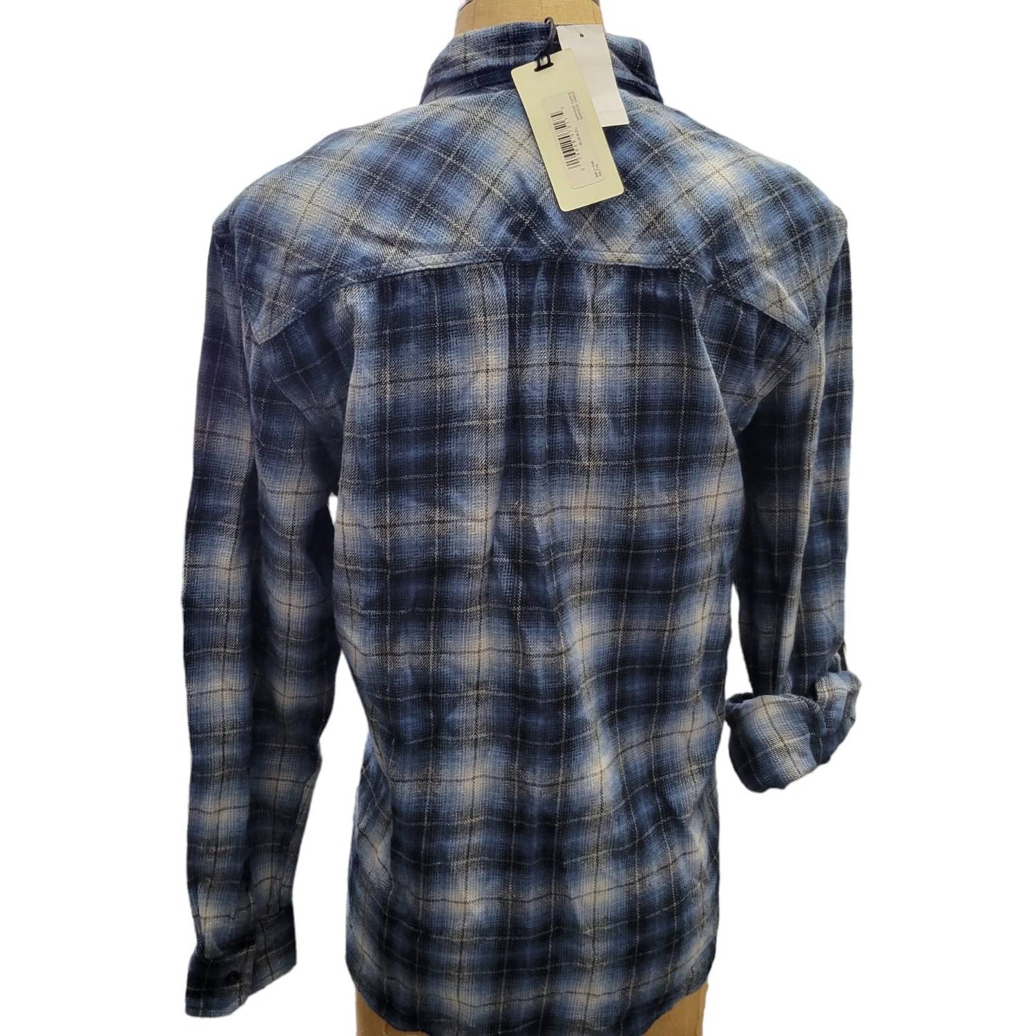 Silver Jeans Co - Men's Plaid Long Roll Tab Sleeve Shirt