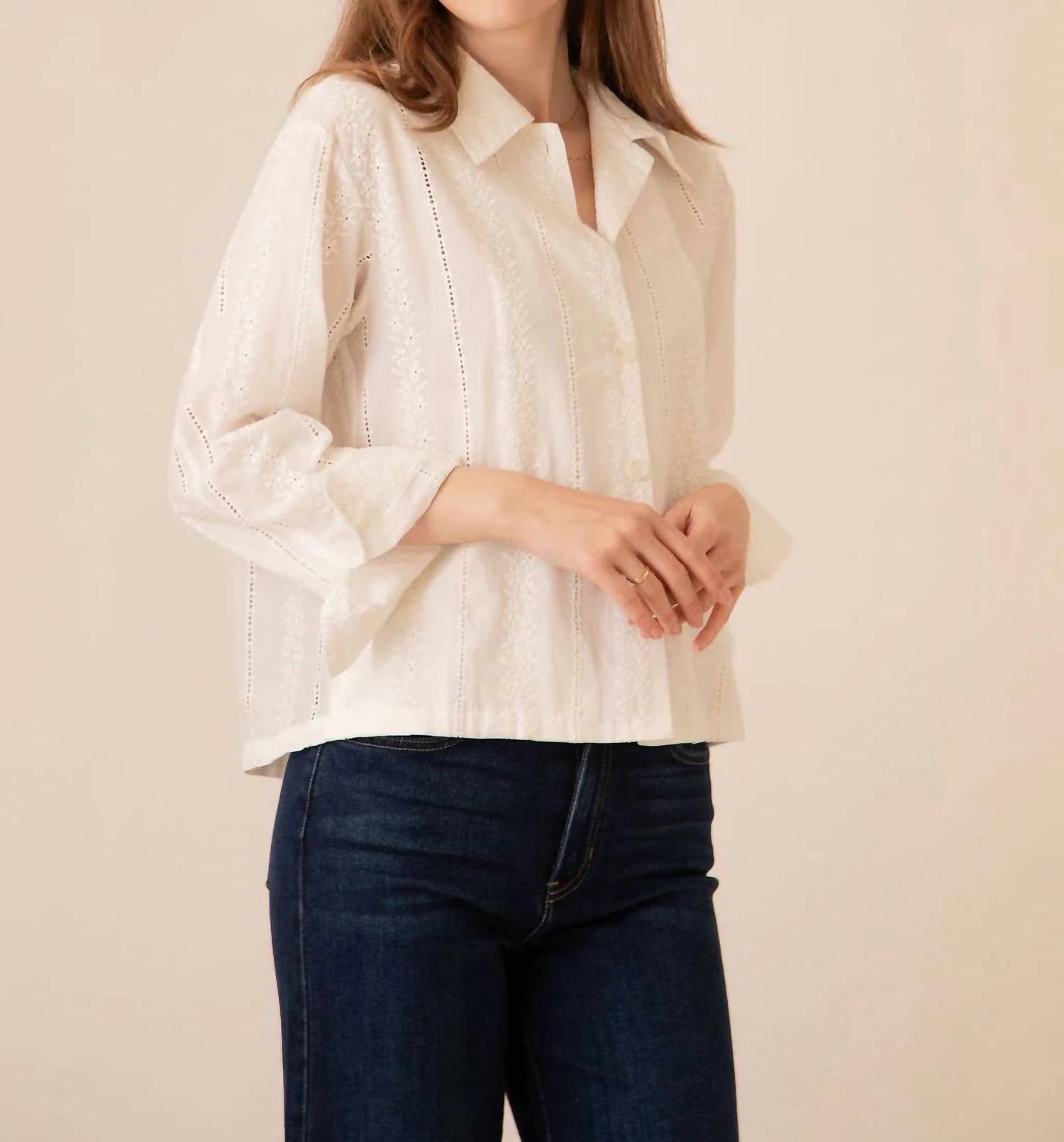 Bailey Rose - Cleo Lace Button Down Shirt