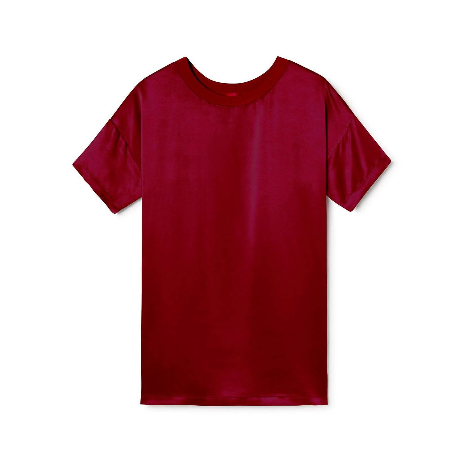 PJ Harlow Women's Stoney V-neck Satin Night Tee in red - women's t-shirt