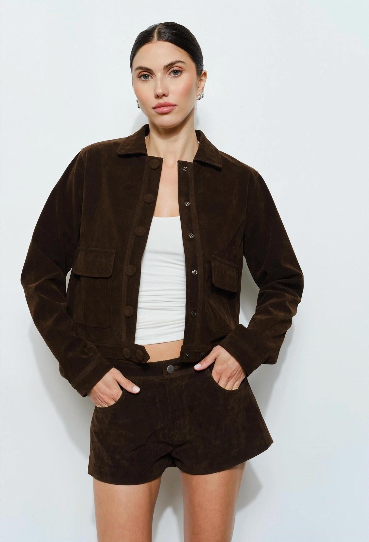 Loucia - Greta Suede Button Jacket