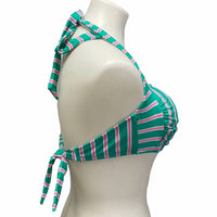 Draper James - Women's Striped Neck Back Tie Halter Swim Top