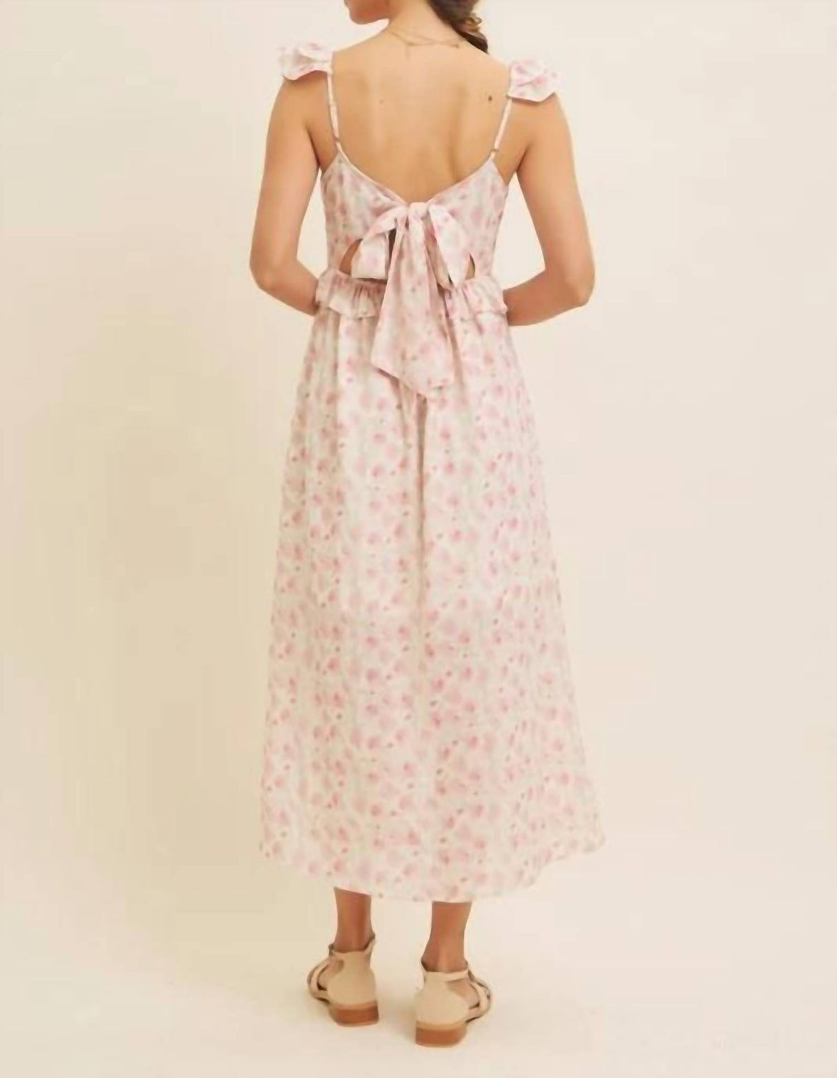 In February - Romantic Floral Slit Midi Dress
