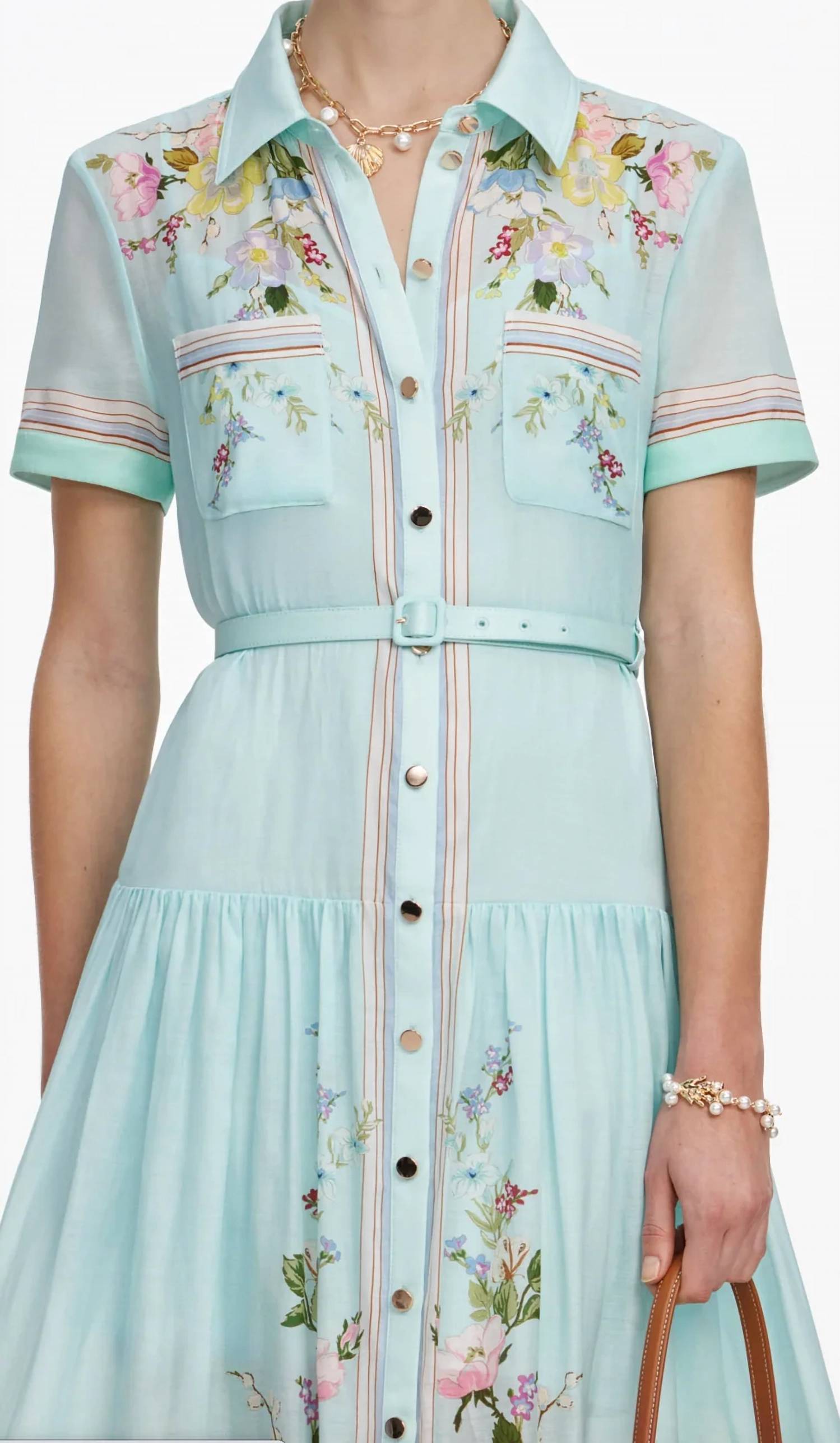 Self-Portrait - Floral Organza Midi Dress