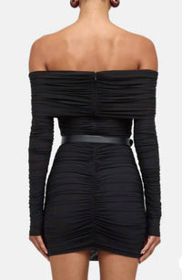 RONNY KOBO Kya Off The Shoulder Dress in black - women's dress - alternate view