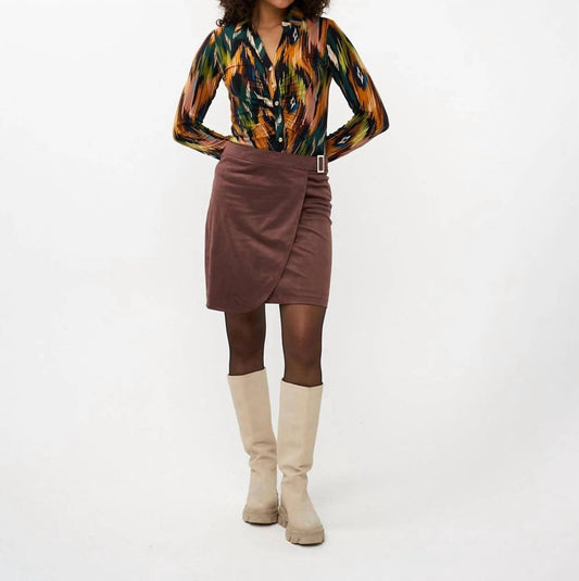 Esqualo - Overlap Suedine Skirt