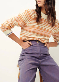 Sessun Nagaina Long Baggy Sleeves Jumper in whifolk - women's sweater - detail view
