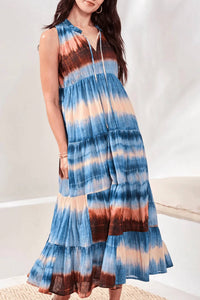 Tribal - Ombré Printed Ruffle Hem Midi Dress