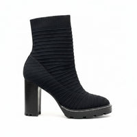 All Black - Women's Knit Stretch Boot