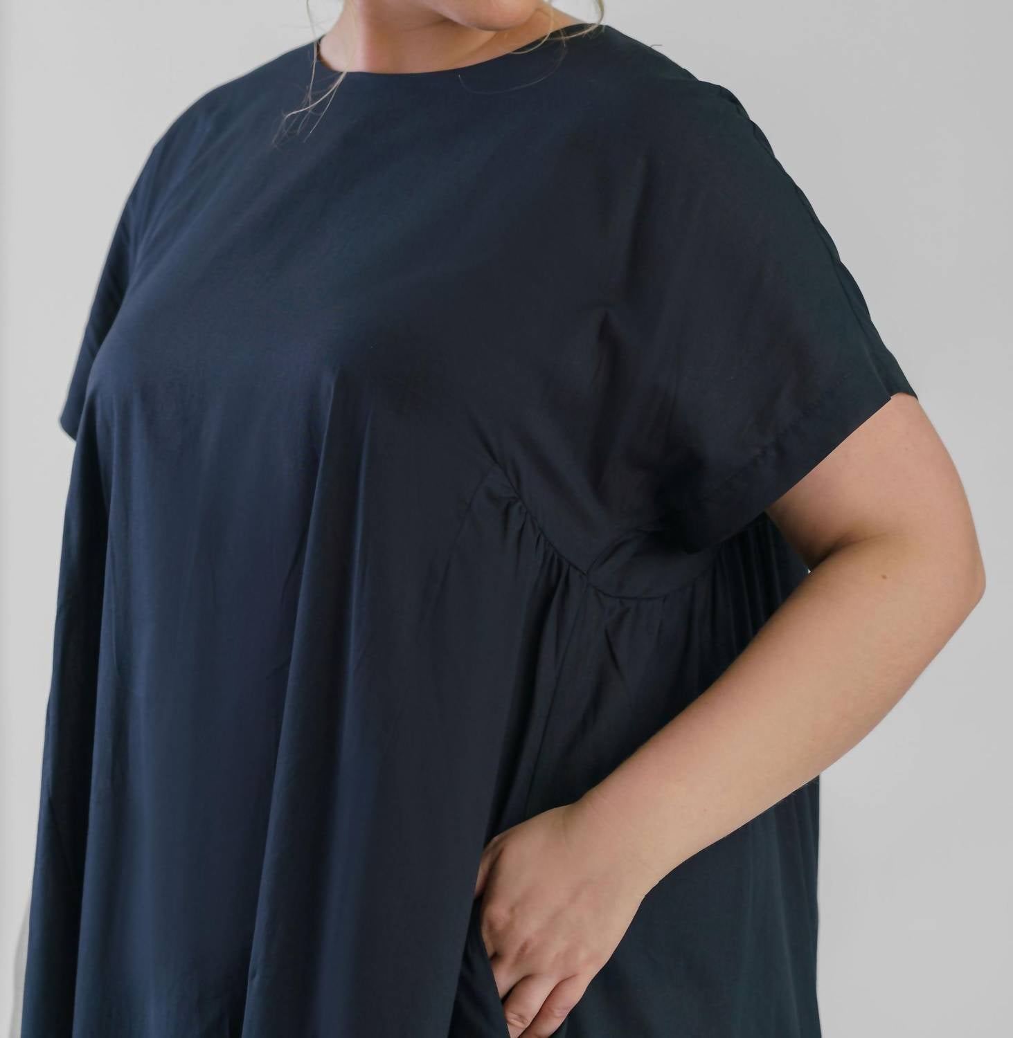 Mat Fashion - Black Cotton Shirt Dress