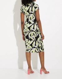 Joseph Ribkoff - V-neck Ruched Bodycon Dress