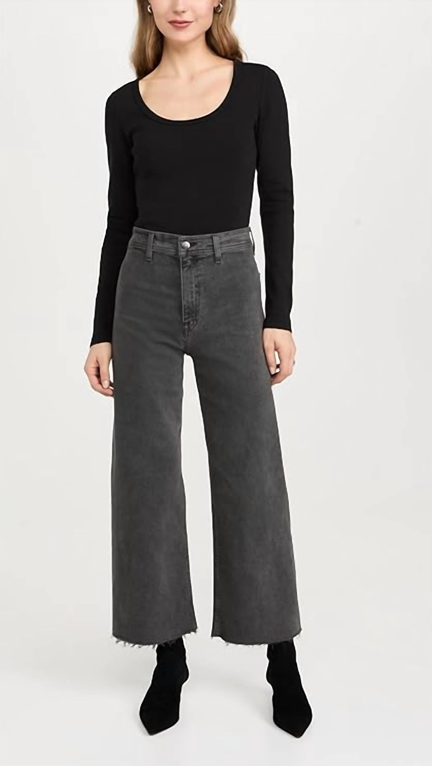 Pistola - Penny Crop High Rise Wide Leg Jeans