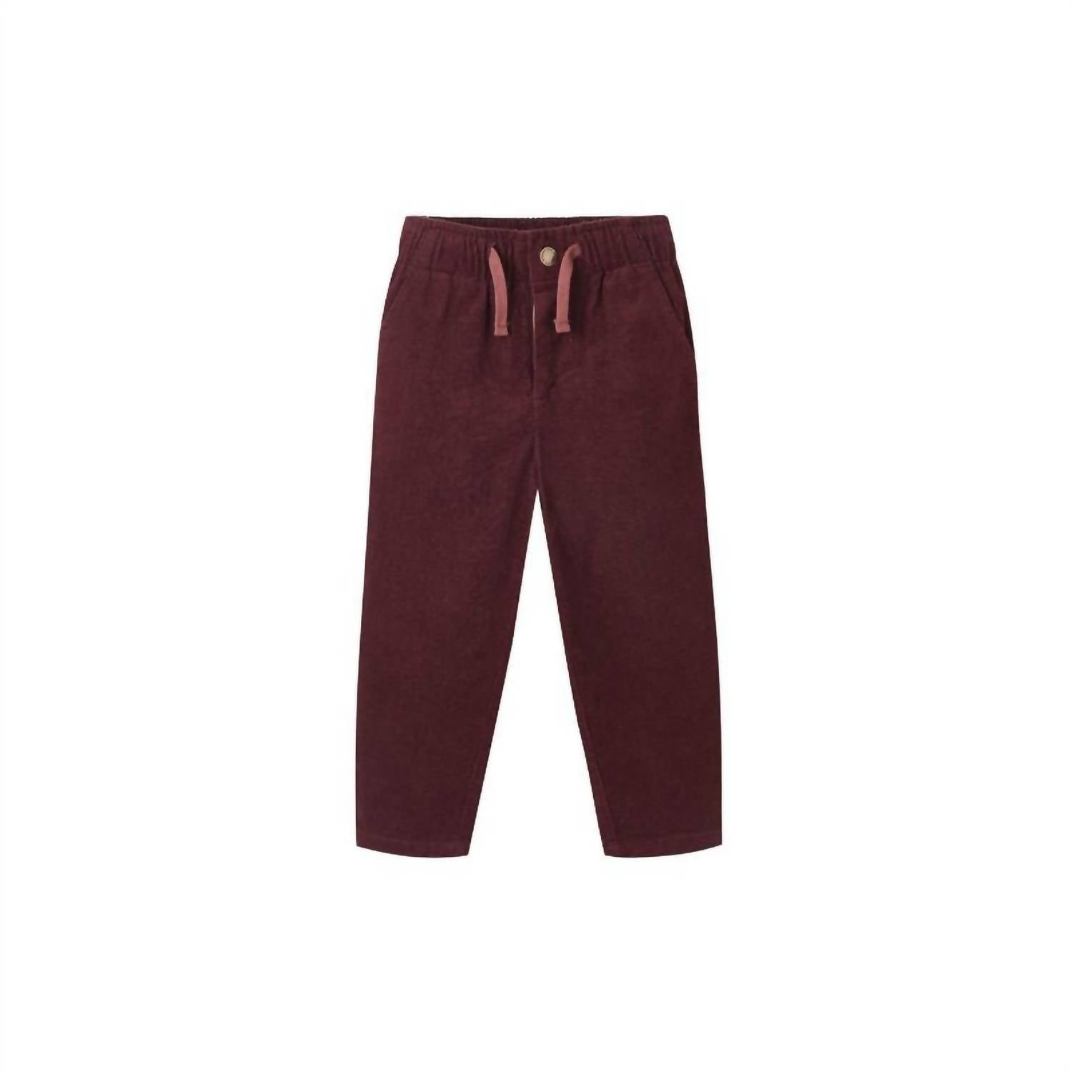 Rylee + Cru Boys' Kalen Pant in burgundy - kids' item