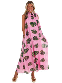 Entro - Palm Haven Halter Neck Maxi Dress