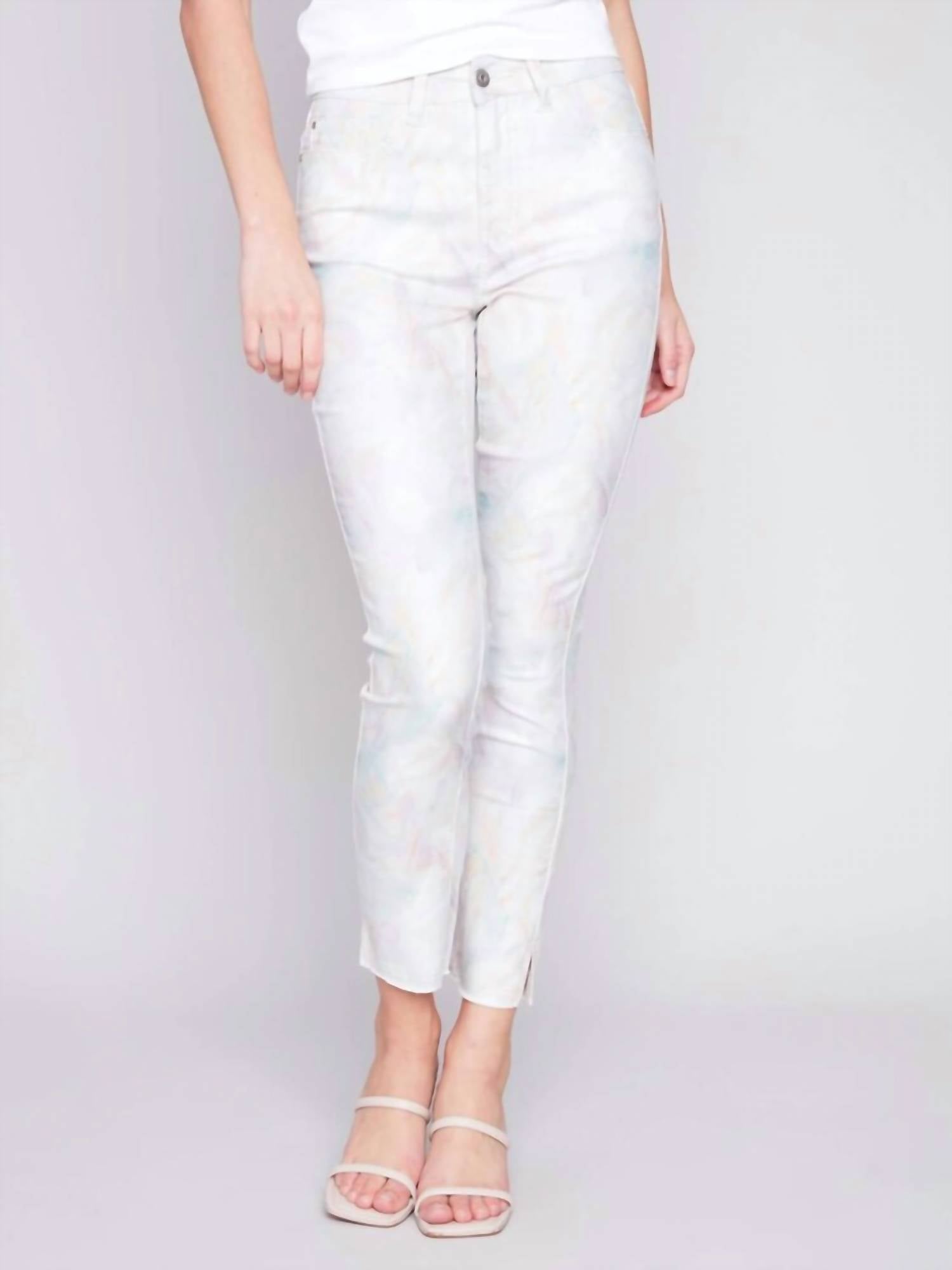 Charlie B - 5-pocket Print Ankle Pant