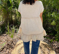 Easel - Ruffle Bottom Top